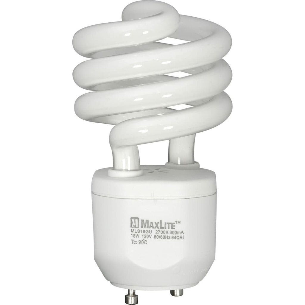 Maxlite MLS18GU/CW, 18 watt GU24 2-pin, Self-Ballasted, Cool White CFL Lamp. Not for sale in California: Not Title 20 Compliant. *Discontinued*