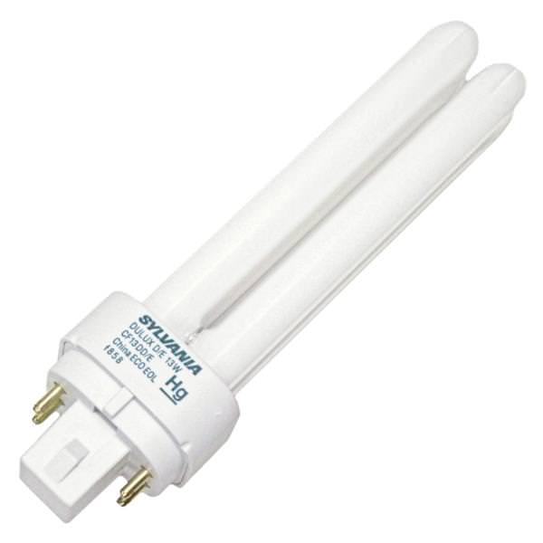 Sylvania 20667 CF13DD/E/841 13 watt Double-Tube Compact Fluorescent Lamp, 4-Pin (G24q-1) base, 4100K, 900 lumens, 20,000hr life