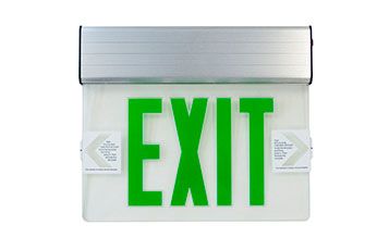 Utopia ELSG-1-WH-SDT Green Lettering Exit Sign Fixture, Single Face, Clear Panel, Self Diagnostics, White Housing, Battery Backup