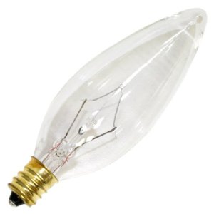 Halco  1009 60CTC/CL/130V Clear 60 watt B10 Blunt Tip Lamp, Candelabra (E12) base, 580 lumens, 3,000hr life, 130 volt. *Discontinued*