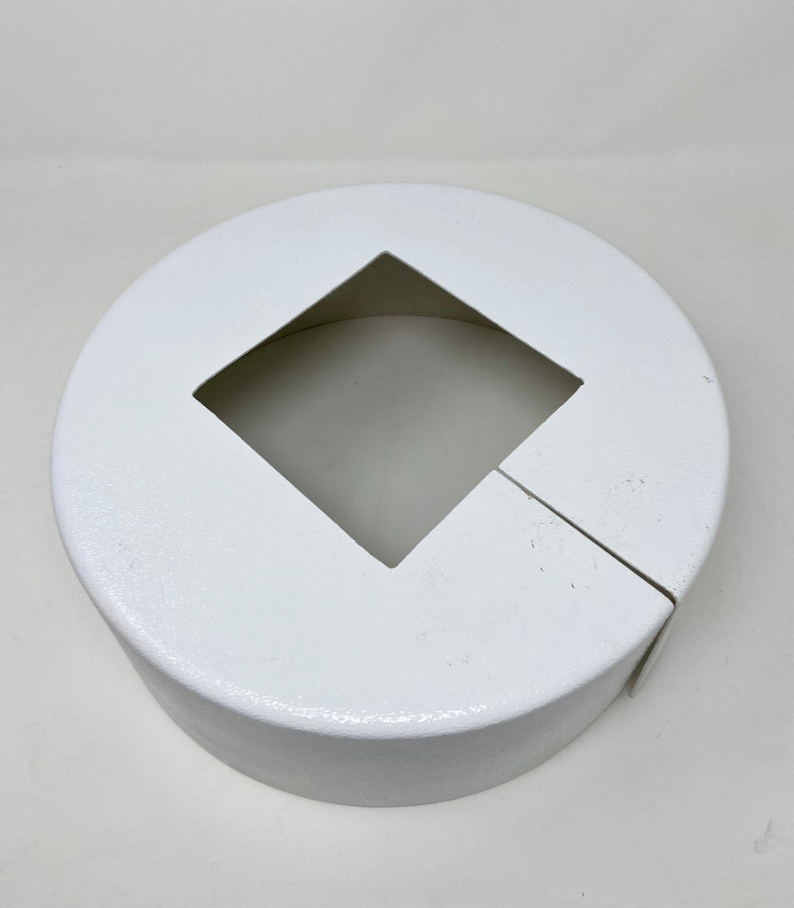PBC ABS-12RBC5SWH 12in. Round ABS Pole Base Cover, One-Piece Design, 5in. Square Hole, 4-1/2in. depth, White Finish