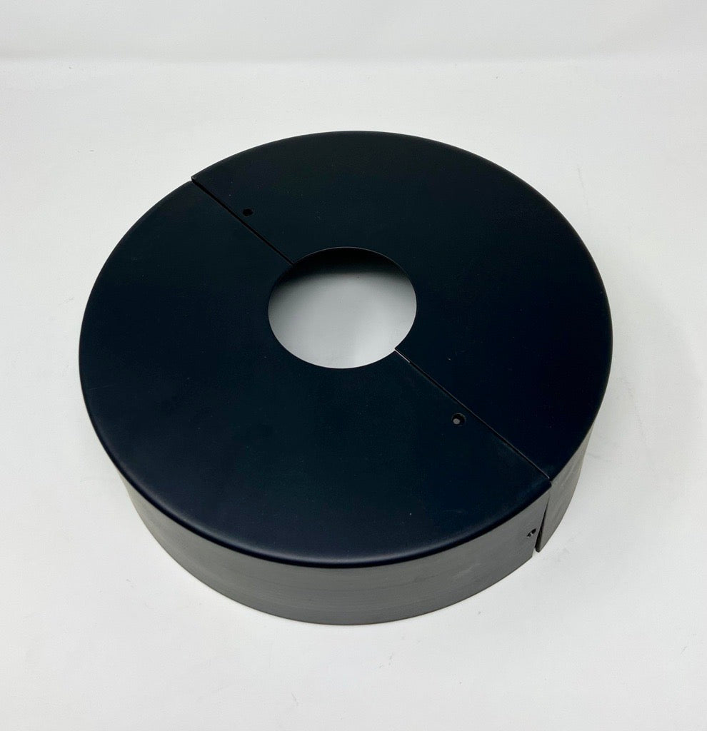 Custom STL-10RBC-3R-BK 10in. Round Metal Pole Base Cover, 3in. Round Hole, 3in high, Black Finish