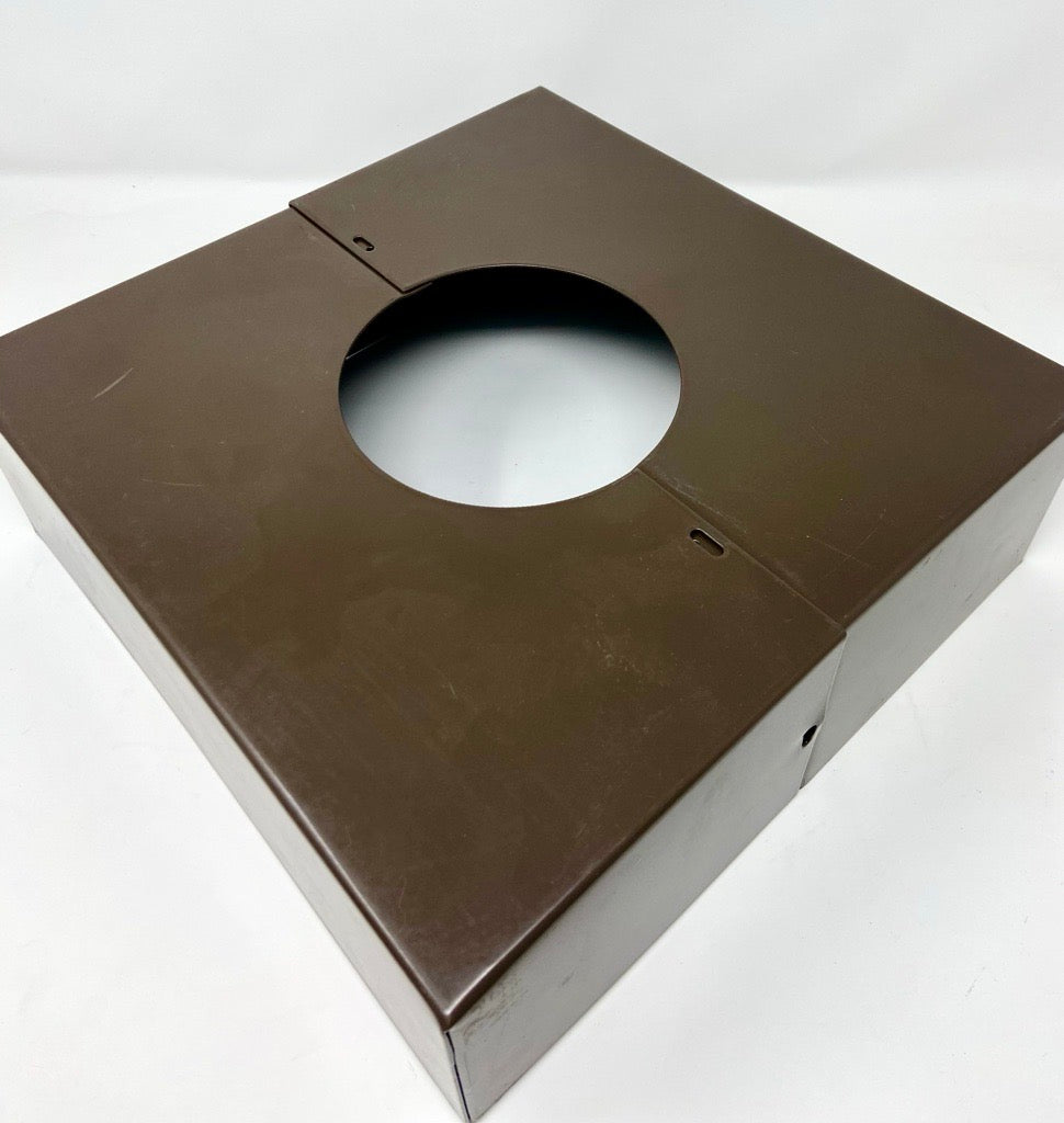 Custom STL-12SBC-5R-BZ 12in. Square Metal Pole Base Cover, 5in. Round Hole, 4" high, Bronze Finish