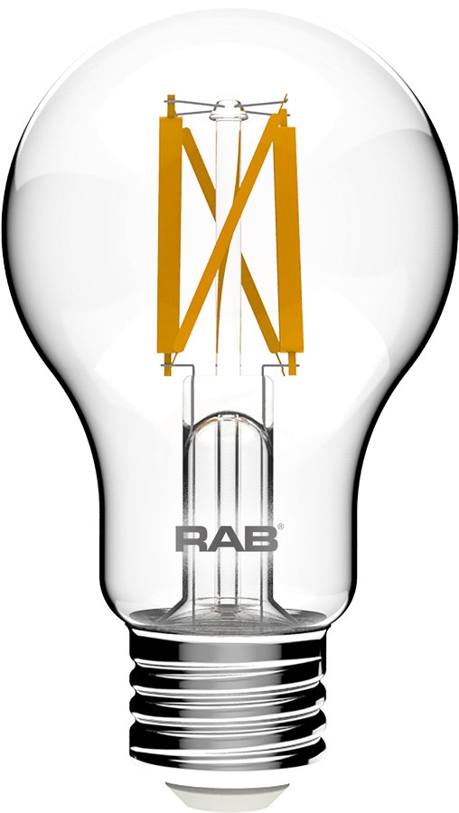 Rab A19-5-E26-950-F-C E26 CRI90 5000K Dim Clear Filament A19 5W 40EQ 450lm Lamp