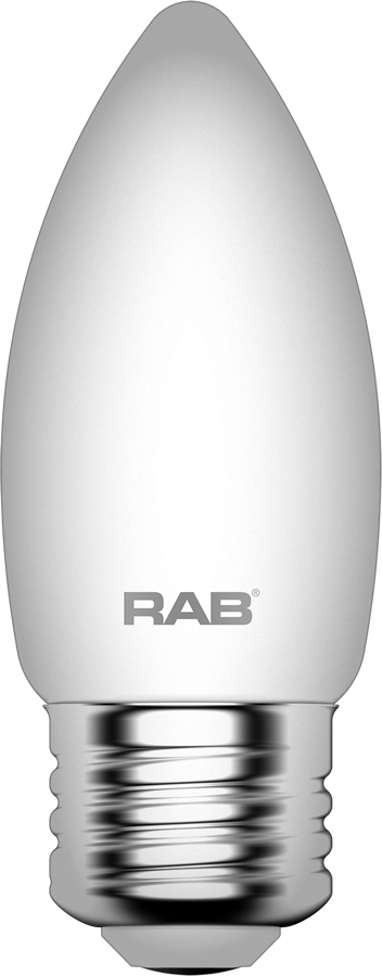 Rab 8580 B11-5-E26-927-F-F E26 CRI90 2700K Dim Frosted Filament B11 5.5W 60EQ 500lm Lamp