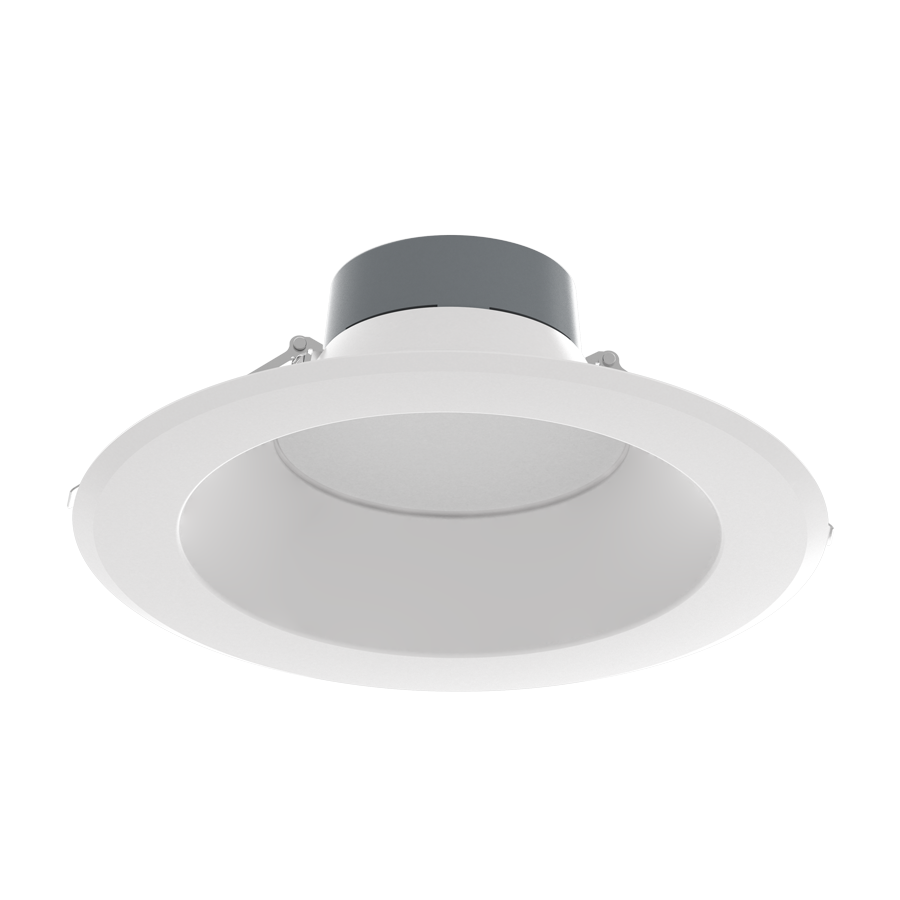 Rab CRLEDFA-10R-43S-9CCT-UNV-WS 32W/37W/43W Wattage Selectable LED 10" Round Commercial Retrofit Downlight, 3000K/3500K/4000K/5000K Color Selectable, 4000 Max Lumens, 50,000hr life, 120-277 Volt, 0-10V Dimming, White Finish