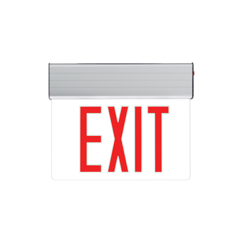 Elite ELX-607-G-B-2-MR 2-Sided Edge-Lit Exit Sign, Green Letters, Mirror Panel, Black Housing, 120-277V