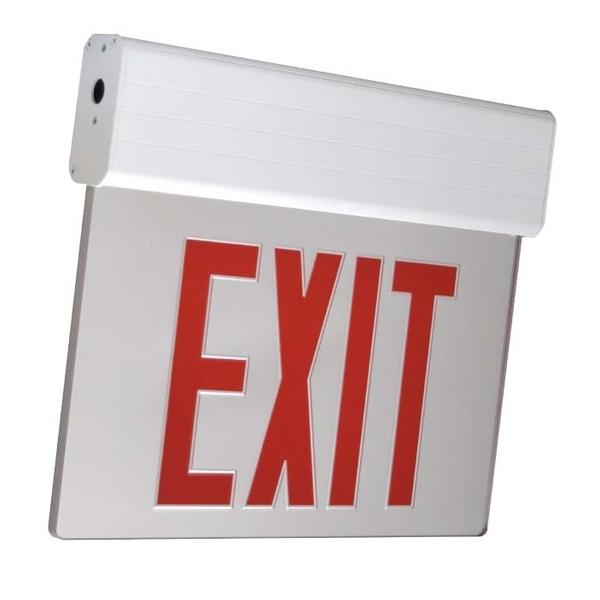 Best Lighting ELXTEU1RCAEM-USA 3.8w LED Edgelit Exit Sign, Red Letters, Single Faced, Battery Backup, Extruded Aluminum Housing, 120-277v, 90min Backup Battery, 5 Year Warranty, Damp Location Listed, BAA compliant