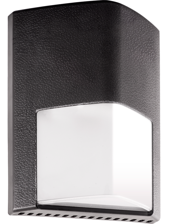 Rab ENTRA12N/PC  12 watt LED Wall Non-Cutoff Wallpack Fixture w/ Photocell to replace 70W HPS, 6" x 3" x 7-3/4" tall, 10' Mounting, 4000K, 982 lumens, 100,000 hr life, 120 volt, Bronze Finish