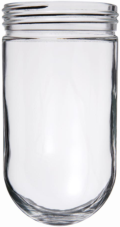 Rab GL100 Clear Glass Globe Lens for Vapor Jar Fixtures, Round Bottom