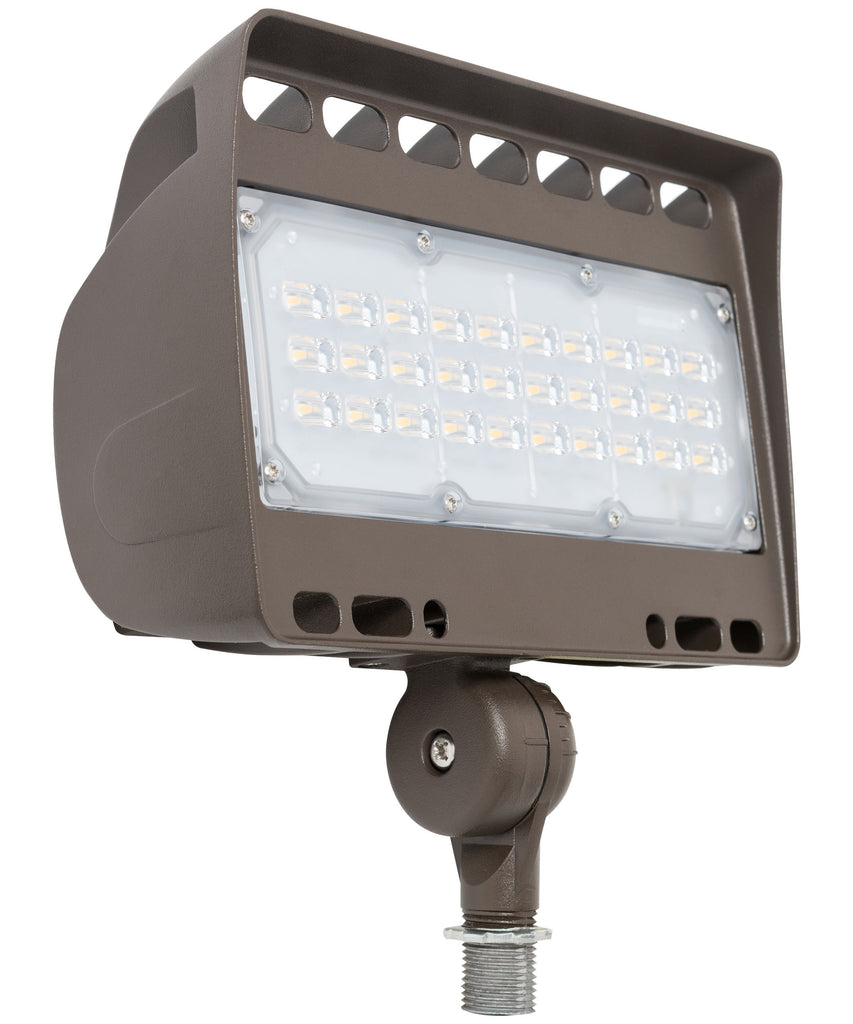 Westgate LF4-50W-30K-D-KN 50 watt LED Floodlight Fixture, 3000K, 6750 lumens, 50,000hr life, 120-277 Volt, 0-10V Dimming, Bronze Finish