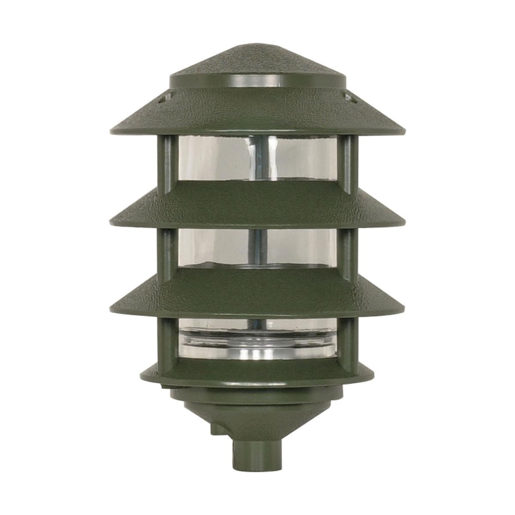 Nuvo SF77-324 1-Light 4-Tier Pagoda, 8.5" Height x 6" Width, Medium (E26) Base, 1/2" NPT Threaded Mount, Green Finish