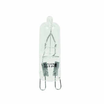 Plusrite 3416 JCD40/CL/G9/120V Clear 40 watt JCD Halogen Lamp, Looped-Pin (G9) base, 600 lumens, 2,000hr life, 120 volt