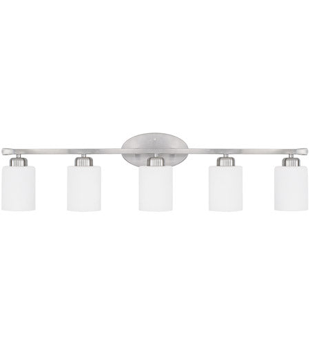 Capital 115251BN-338 Dixon 5 Light Vanity 100 Watt 120V, E26 (Medium) Base, Dimmable, Brushed Nickel Finish, 5 Sockets- A19 Lamp Recommended Lamps Not Included