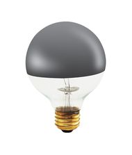 Halco 102380  G25CL40/SB Half-Silver Bowl 40 watt G25 Globe Lamp, Medium (E26) base, 360 lumens, 3,500hr life, 130 volt