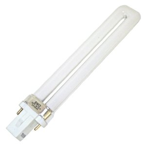 Eiko 15558 DT9/27 9 watt Single-Tube Compact Fluorescent Lamp, 2-Pin (G23) base, 2700K, 600 lumens, 10,000hr life. *Discontinued*