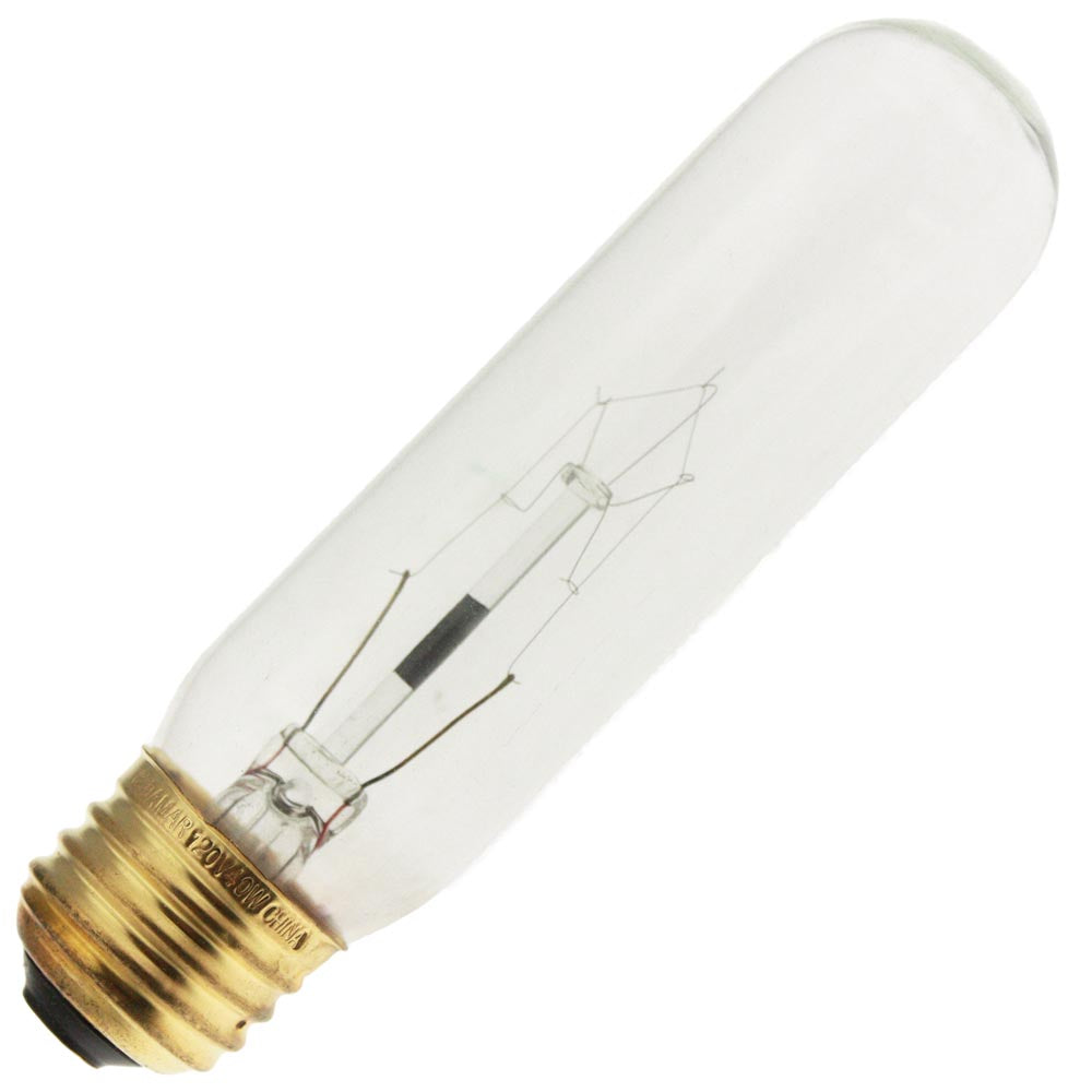 Import 40T10/CL/120V Clear 40 watt T10 Tubular Lamp, Medium (E26) base, 300 lumens, 1,000hr life, 120 volt 