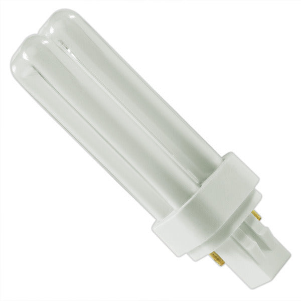 Sylvania 21117 CF13DD/827 13 watt Double-Tube Compact Fluorescent Lamp, 2-Pin (GX23-2) base, 2700K, 780 lumens, 10,000hr life, MOL 4.65"