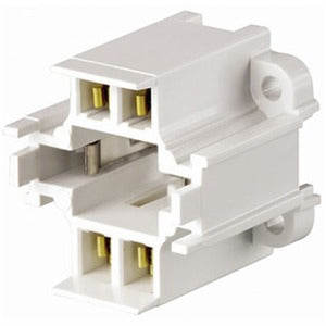 Leviton 26725-419 Four Hole Vertical Mount 4-Pin (G24q-3, GX24q-3, GX24q-4) base 26W, 32W & 42W CFL Socket, Cross to H&M LH0529