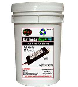 Ballast Disposal Fee 50BL- Ballast Recycling Kit, Holds Up To 22 Standard Ballasts or 50lb of ballasts, 5 gallon pail