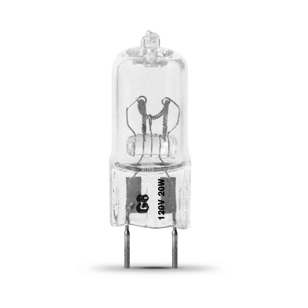 Feit Q20JCD/120V/G8 Clear 20 watt JCD Halogen Lamp, Bi-Pin (G8) base, 2,000hr life, 120 volt, Dimming