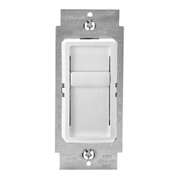 Leviton C22-06672-1LW  Decora LED, CF and Incandescent Slide Dimmer, Single Pole, Slide-to-Off, 600W Inc. and 150W LED/CFL, Radio/TV Filter, 120 volt, White Finish