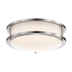 Sunpark DC010D-2G-11W-3000K 11 watt LED Ceiling Fixture, 10.4" x 4.2" tall, Acrylic shade, 3000K, 1000 lumens, 120 volt, Satin Nickel Finish