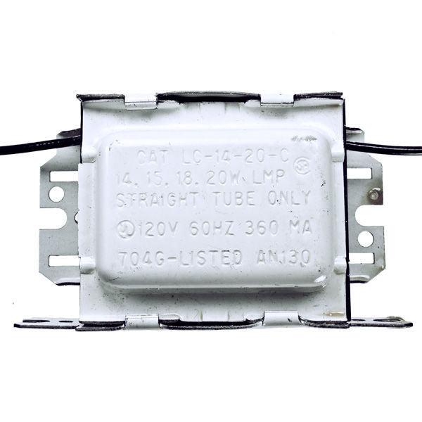 Advance LC1420C-TP 120 volt Magnetic Ballast, operates (1) F20T12, FC6T9, FC8T9 , F14T8, F15T8, F18T8/22, F19T8/26, F19T8/28, F19T8/30, F14T12, F15T12. *Discontinued*