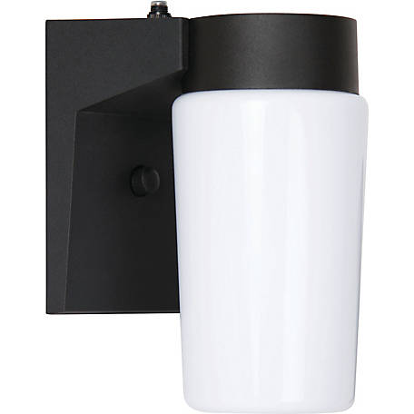 Luminance F9932-31-2-4K  9 watt LED Wall Lantern Fixture, 4-1/2" x 7-3/4" tall, White Acrylic Lens, 4000K, 850 lumens, 50,000hr life, 120 volt, Black Finish, Wet Location Rated