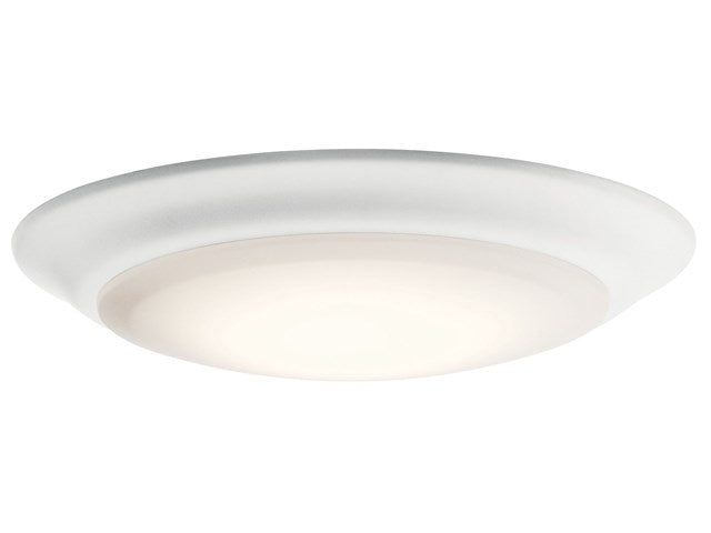 Kichler 43846WHLED30 1-Light 7.5" 14 watt Integrated LED Flush Mount Ceiling Fixture, Polycarbonate lens, 3000K, 850 lumens, 40,000hr life, 120 volt, Dimming, White Finish