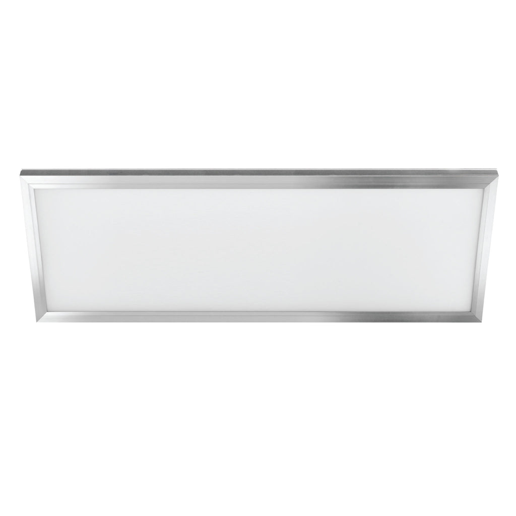 Feit FP1X4/4WY/NK 50 watt LED Edge Lit Flat Panel Ceiling Fixture, Flush Mount, 48" length, White Polycarbonate Lens, Toggle 3000K/4000K/5000K, 4000 lumens, 50,000hr life, 120 volt, Dimming, Brushed Nickel Finish