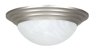 Sunset F7166-53 12" 2-Light Ribbed Base Twist-On Ceiling Fixture, Satin Nickel Finish