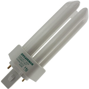 Sylvania 20454 CF26DT/827 26 watt Triple-Tube Compact Fluorescent Lamp, 2-Pin (GX24d-3) base, 2700K, 1800 lumens, 12,000hr life