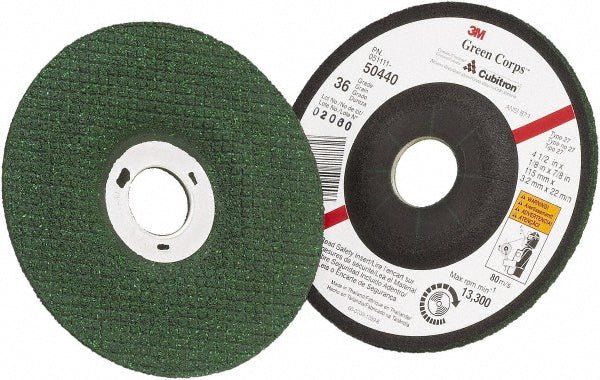 3M 7000118590 Depressed Center Wheel: Type 27, 4 - 1/2" Dia, Ceramic - Lighting Supply Guy