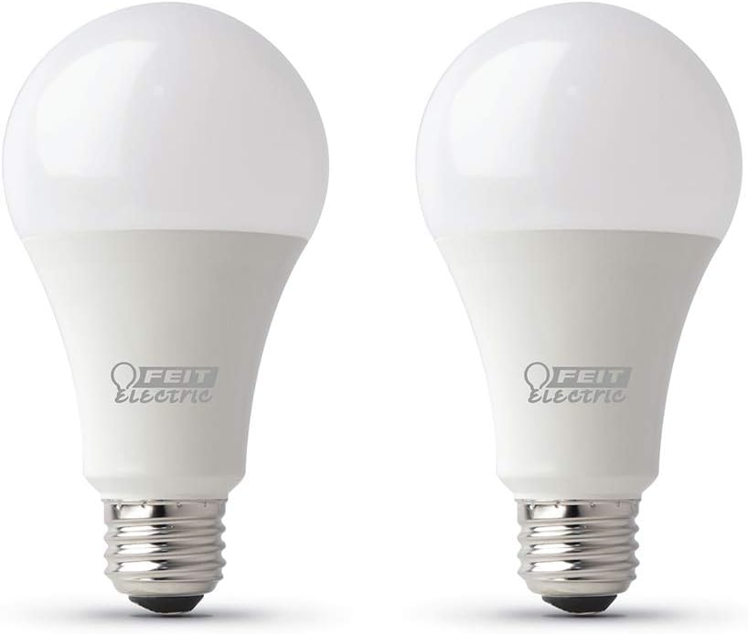 Feit 15447 OM100DM/950CA/2 17.5 watt A19 LED Household Lamp to replace 100W Inc., Medium (E26) Base, 5000K, 90CRI, 1600 Lumens, 25000hr life, Dimming - Sold in 2 pack only