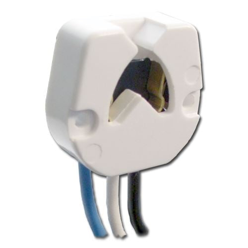 H&M LH0628 Leviton 389-W Unshunted/ Disconnect V-lock T8/ T10/ T12 lamp holder socket, 2-hole mounting and 8" leads