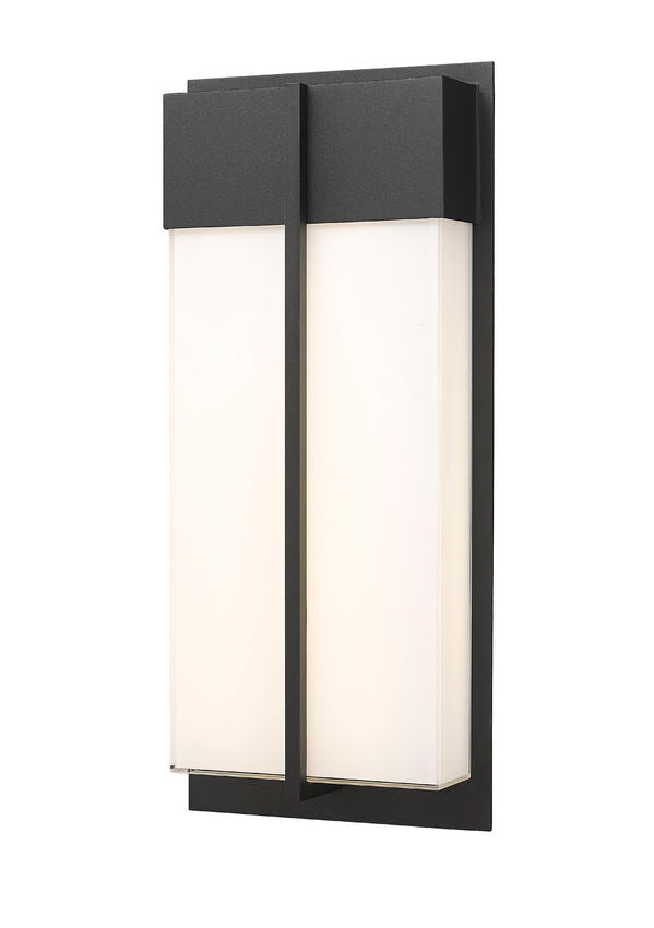 Z-Lite 5014M-BK-LED Outdoor Wall Light, 2x12W - LED Integrated, 2700K, 3000K, 3500K, 4000K, 5000K, 90CRI, 2400 lumens, Dimmable, Black Finish