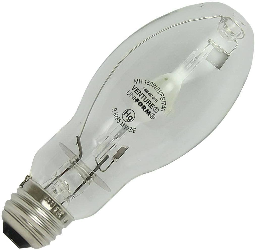 Venture 99584 MH150W/U/PS/740/4000K 150 watt ED17 Metal Halide Lamp, Medium (E26) base, 14000 lumens, 15,000hr life