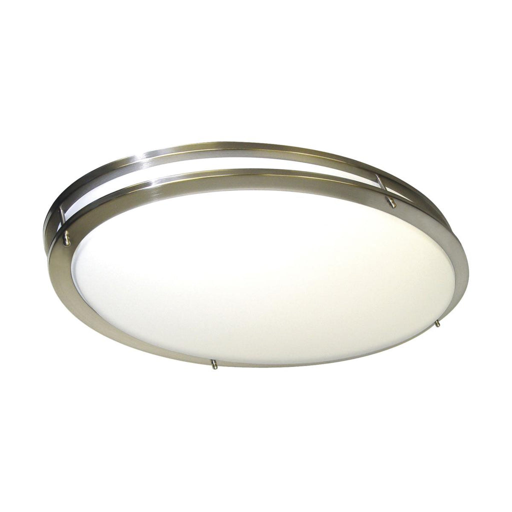 Satco  62-1641 52 watt LED 32" Oval Surface Mount Light Fixture, 3000K/4000K/5000K Color Selectable, 4420 lumens, 50,000hr life, 120 Volt, Dimming, Brushed Nickel Finish