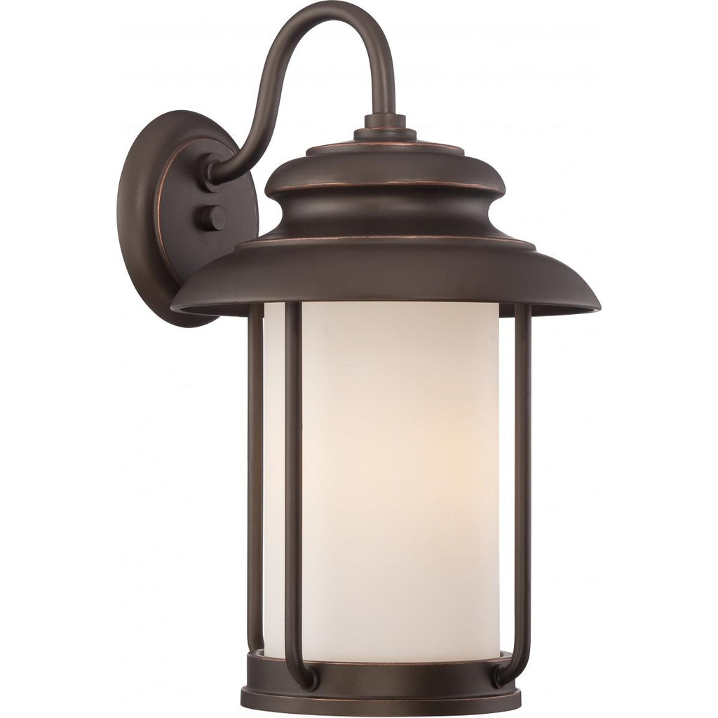 Satco 62-632 Bethany LED Outdoor MED Wall Sconce 10 Watt, 3000K, 800lms, 90CRI, 120V, Mahogany Bronze Finish