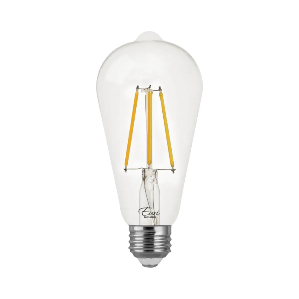 Euri VST19-3020e Vintage LED 75-W equivalent ST19 Edison Filament lamp E26 base, 7W, 800 lumens, 120V, 80 CRI, Dimmable