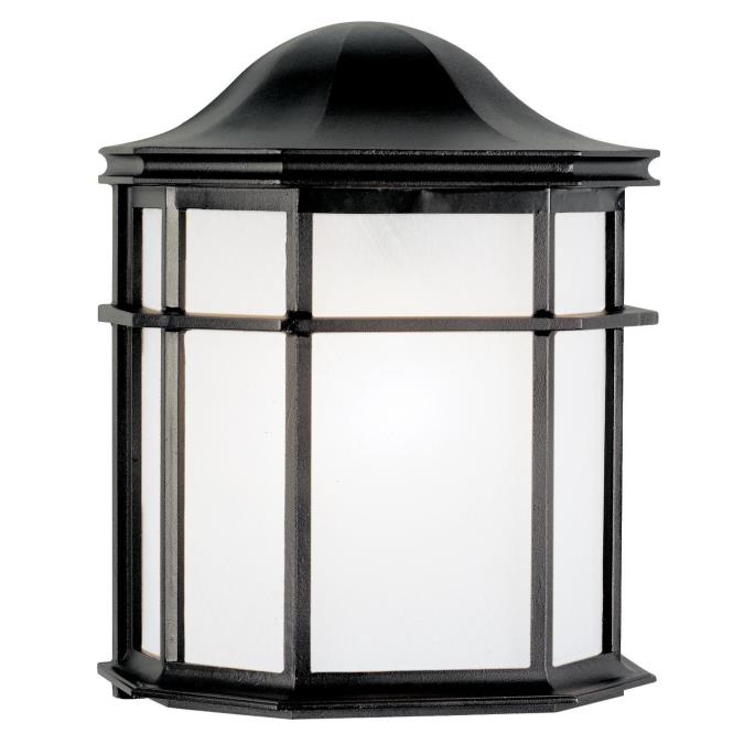 Westinghouse 66898 Outdoor wall fixture E26 medium base socket textured black finish with white acrylic lens