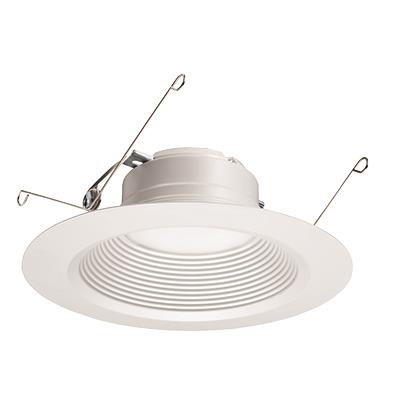 Lithonia 65BEMW-LED-30K-90CRI-L-SKTWHIP-M6 11.9 Watt  LED 5/6" Recessed Downlight Retrofit, Trim Baffle Style, 3000K, 835 lumens, 90 CRI, 50,000hr life, 120 volt, Matte White Finish, Dimmable *Discontinued*