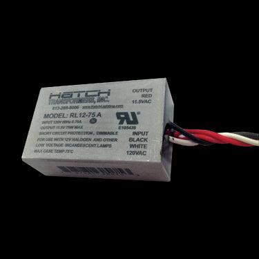 Hatch RL12-75A-277-HH 277V-to-12V Transformer, Side Lead, 75W Max. Load