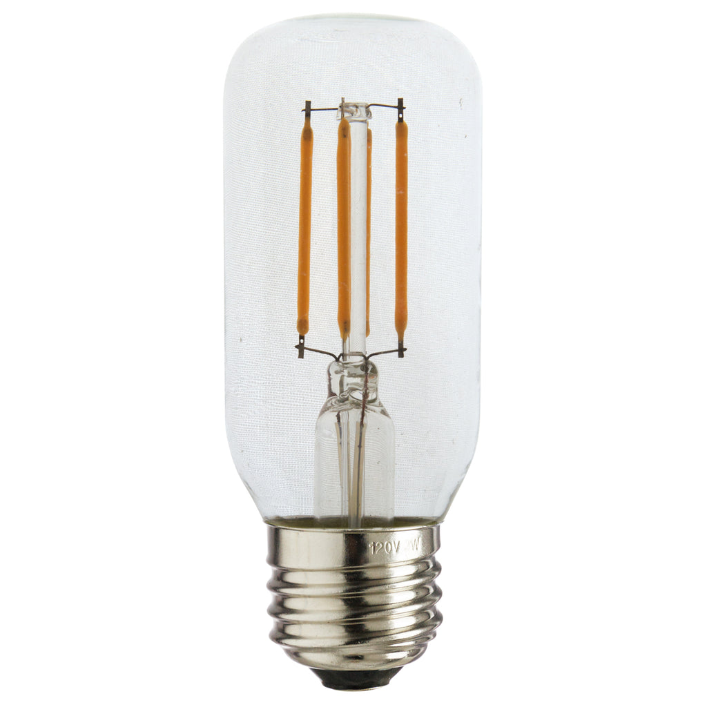 Sunlite 80892-SU T12/LED/FS/3W/E26/D/CL/27K/100MM 3 watt LED T12 Vintage Filament Tubular Lamp, 2700K, 350 lumens, 15,000hr life, 120 volt, Clear Glass, Dimmable