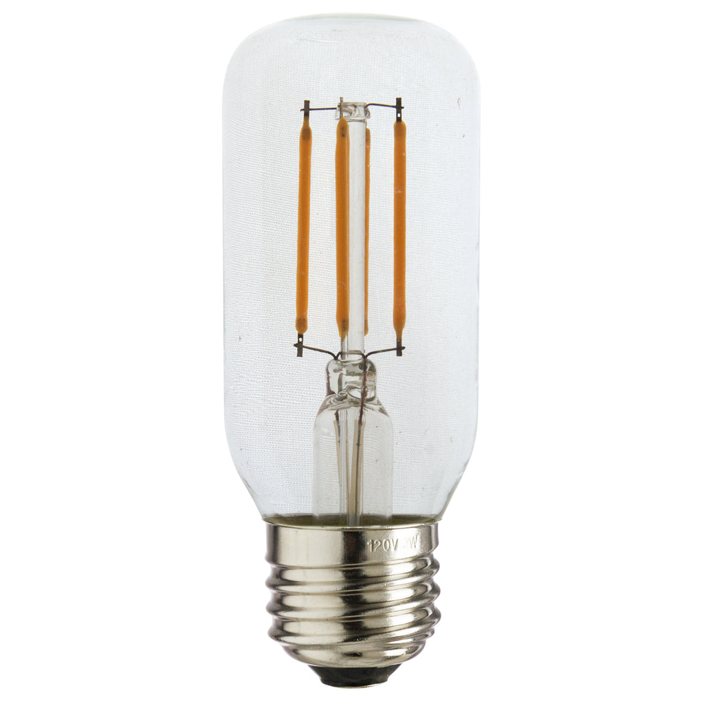 Sunlite 80892-SU T12/LED/FS/3W/E26/D/CL/27K/100MM 3w LED Vintage Filament Lamp, 4.25"h x 1.5"w, Medium (E26) Base, 2700K, 350 lumens, 85 CRI, 15,000hr life, 120 volt, Clear Glass, Dimmable