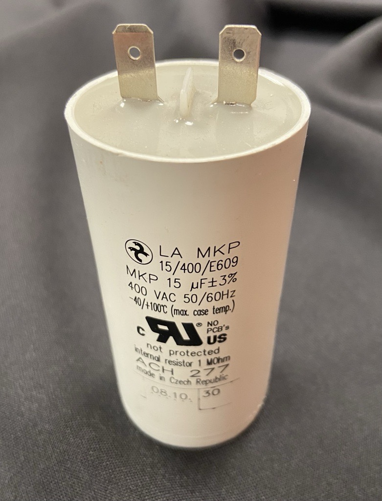 Venture ACH277  15MFD 400VAC Dry Film Capacitor with Terminals for MH400