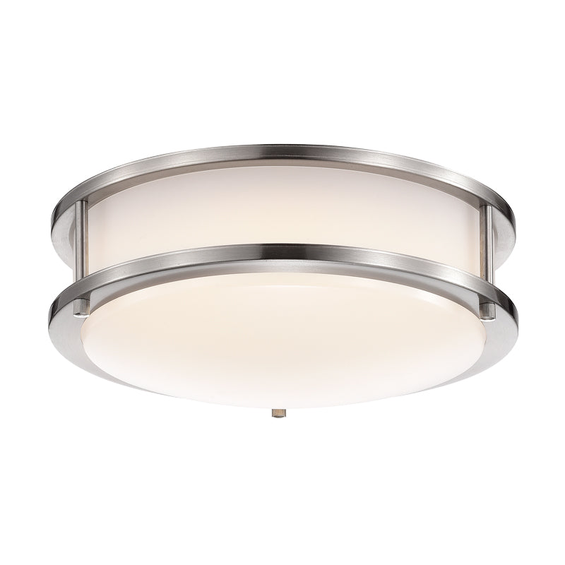 Sunpark DC010D-2G-4000K-62 18 watt LED Ceiling Fixture, 10.4" x 4.2" tall, Acrylic shade, 4000K, 1340 lumens, 120 volt, Satin Nickel Finish