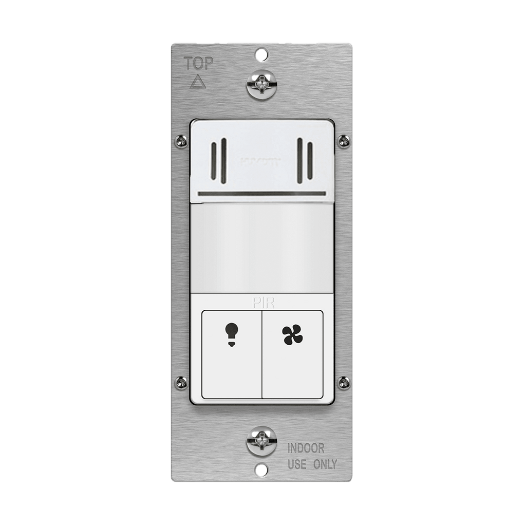 Enerlites DWHOS-W Humidity & PIR Occupancy Wall Sensor Switch, White- Dual-load humidity sensor with PIR motion sensor 