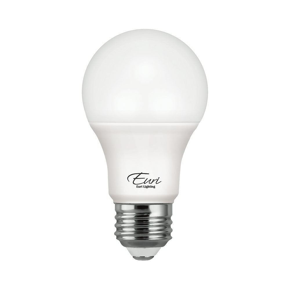 Euri EA19-6040E-4 8 watt A19 LED Light Bulb, Medium (E26) Base, 4000K, 800 lumens, 15,000hr life, 120 Volt, Dimming, 4-Pack